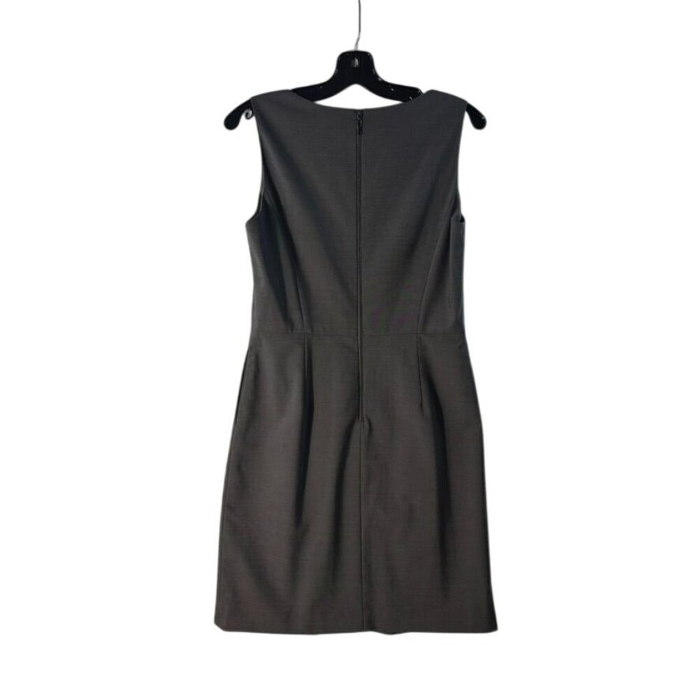 Antonio Melani Gray Sleeveless Sheath Dress With Pleated Skirt & Pockets Size 8 - Picture 6 of 13